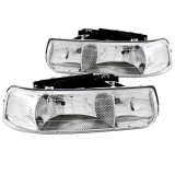 ANZO 1999-2002 Chevrolet Silverado 1500 Crystal Headlights Chrome thumbnail 6