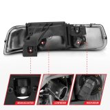 ANZO 1999-2002 Chevrolet Silverado 1500 Crystal Headlights Chrome thumbnail 7