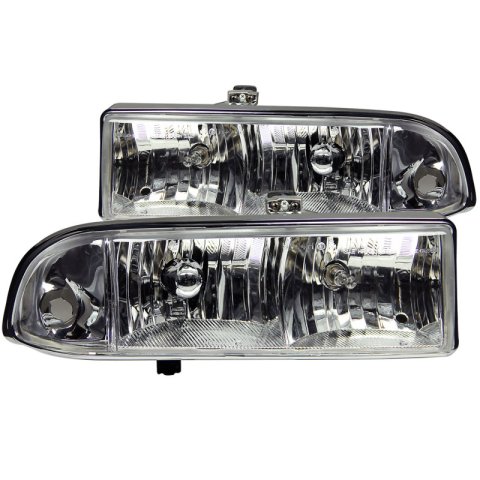 ANZO 1998-2005 Chevrolet S-10 Crystal Headlights Chrome thumbnail 3