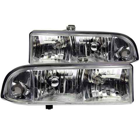 ANZO 1998-2005 Chevrolet S-10 Crystal Headlights Chrome thumbnail 4