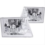 ANZO 1992-2006 Ford Econoline Crystal Headlights Chrome thumbnail 1
