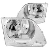 ANZO 1997-2003 Ford F-150 Crystal Headlights Chrome thumbnail 4