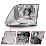 ANZO 1997-2003 Ford F-150 Crystal Headlights Chrome thumbnail 7