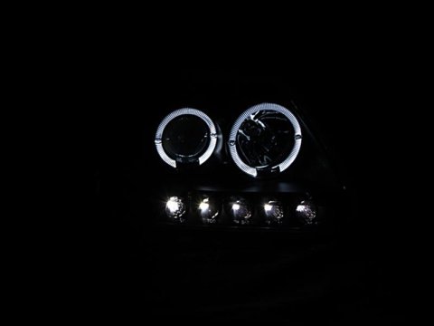 ANZO 1997.5-2003 Ford F-150 Projector Headlights w/ Halo and LED Black 1pc thumbnail 3
