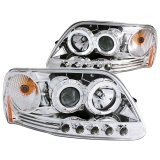 ANZO 1997.5-2003 Ford F-150 Projector Headlights w/ Halo and LED Chrome 1pc thumbnail 5