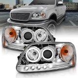ANZO 1997.5-2003 Ford F-150 Projector Headlights w/ Halo and LED Chrome 1pc thumbnail 6