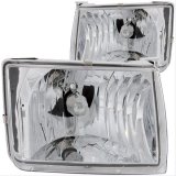 ANZO 1998-2000 Nissan Frontier Crystal Headlights Chrome thumbnail 2