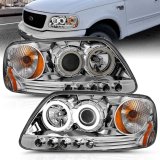 ANZO 1997.5-2003 Ford F-150 Projector Headlights w/ Halo Chrome 1pc thumbnail 7