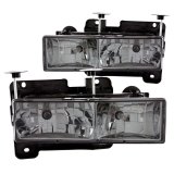 ANZO 1988-1998 Chevrolet C1500 Crystal Headlights w/ Smoke Lens thumbnail 3
