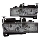 ANZO 1988-1998 Chevrolet C1500 Crystal Headlights w/ Smoke Lens thumbnail 4