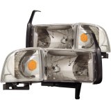 ANZO 1994-2001 Dodge Ram Crystal Headlights Chrome thumbnail 5