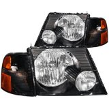 ANZO 2002-2005 Ford Explorer Crystal Headlights Black w/ Corner Lights 2pc thumbnail 1