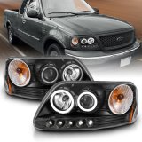 ANZO 1997-2003 Ford F-150 Projector Headlights w/ Halo Black (CCFL) thumbnail 6