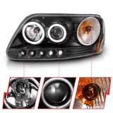 ANZO 1997-2003 Ford F-150 Projector Headlights w/ Halo Black (CCFL) thumbnail 9