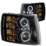ANZO 2007-2013 Chevrolet Silverado 1500 Projector Headlights w/ Halo Black thumbnail 3