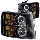 ANZO 2007-2013 Chevrolet Silverado 1500 Projector Headlights w/ Halo Black thumbnail 6