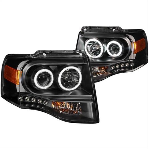 ANZO 2007-2014 Ford Expedition Projector Headlights w/ Halo Black thumbnail 3