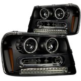 ANZO 2002-2009 Chevrolet Trailblazer Projector Headlights w/ Halo Black thumbnail 1