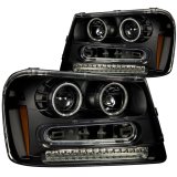 ANZO 2002-2009 Chevrolet Trailblazer Projector Headlights w/ Halo Black thumbnail 7