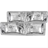 ANZO 1988-1998 Chevrolet C1500 Crystal Headlights Chrome w/o Bulbs thumbnail 2