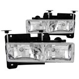 ANZO 1988-1998 Chevrolet C1500 Crystal Headlights Chrome w/o Bulbs thumbnail 4