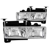 ANZO 1988-1998 Chevrolet C1500 Crystal Headlights Chrome w/o Bulbs thumbnail 5