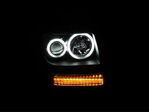 ANZO 2007-2012 Dodge Nitro Projector Headlights w/ Halo Black (CCFL) G2 thumbnail 1