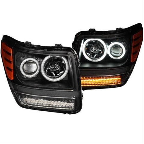 ANZO 2007-2012 Dodge Nitro Projector Headlights w/ Halo Black (CCFL) G2 thumbnail 2