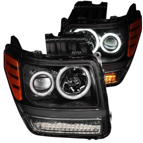ANZO 2007-2012 Dodge Nitro Projector Headlights w/ Halo Black (CCFL) G2 thumbnail 4
