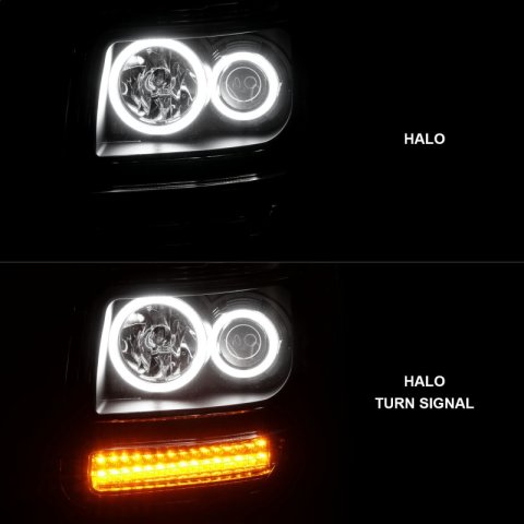 ANZO 2007-2012 Dodge Nitro Projector Headlights w/ Halo Black (CCFL) G2 thumbnail 6