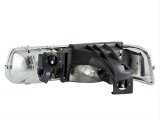 ANZO 1999-2002 Chevrolet Silverado 1500 Crystal Headlights Black thumbnail 1