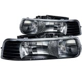 ANZO 1999-2002 Chevrolet Silverado 1500 Crystal Headlights Black thumbnail 5