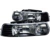 ANZO 1999-2002 Chevrolet Silverado 1500 Crystal Headlights Black thumbnail 9