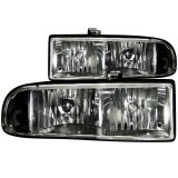 ANZO 1998-2005 Chevrolet S-10 Crystal Headlights Black thumbnail 3