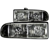 ANZO 1998-2005 Chevrolet S-10 Crystal Headlights Black thumbnail 5