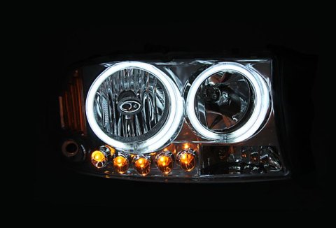 ANZO 1997-2004 Dodge Dakota Projector Headlights w/ Halo Black 1 pc thumbnail 3