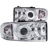 ANZO 1994-2001 Dodge Ram Projector Headlights w/ Halo Chrome thumbnail 5