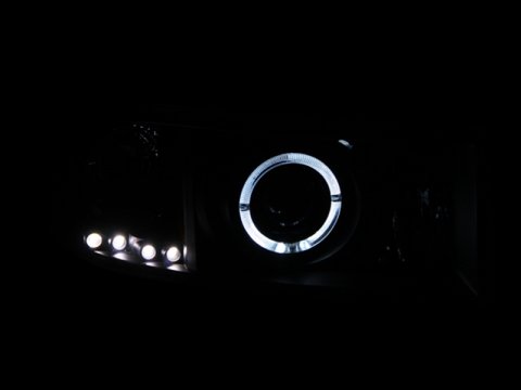 ANZO 1994-2001 Dodge Ram Projector Headlights w/ Halo Black thumbnail 7