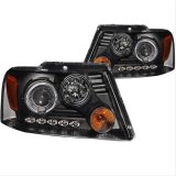 ANZO 2004-2008 Ford F-150 Projector Headlights w/ Halo and LED Black G2 thumbnail 3