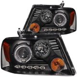 ANZO 2004-2008 Ford F-150 Projector Headlights w/ Halo and LED Black G2 thumbnail 4