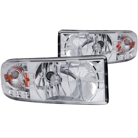 ANZO 1994-2001 Dodge Ram Crystal Headlights Chrome w/ LED thumbnail 3