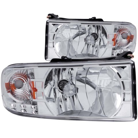 ANZO 1994-2001 Dodge Ram Crystal Headlights Chrome w/ LED thumbnail 6