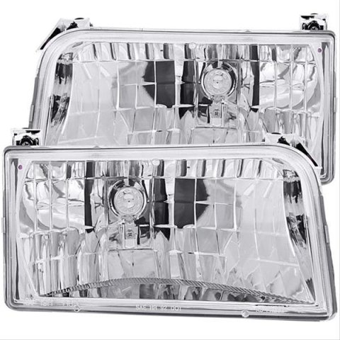 ANZO 1992-1996 Ford F-150 Crystal Headlights Chrome thumbnail 2