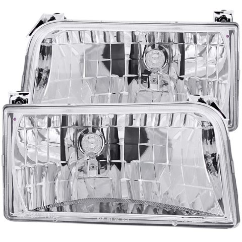 ANZO 1992-1996 Ford F-150 Crystal Headlights Chrome thumbnail 5