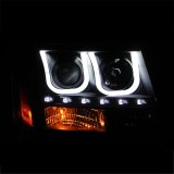 ANZO 2007-2013 Chevrolet Avalanche Projector Headlights w/ U-Bar Black thumbnail 7