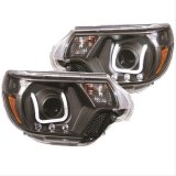 ANZO 2012-2015 Toyota Tacoma Projector Headlights w/ U-Bar Black thumbnail 1