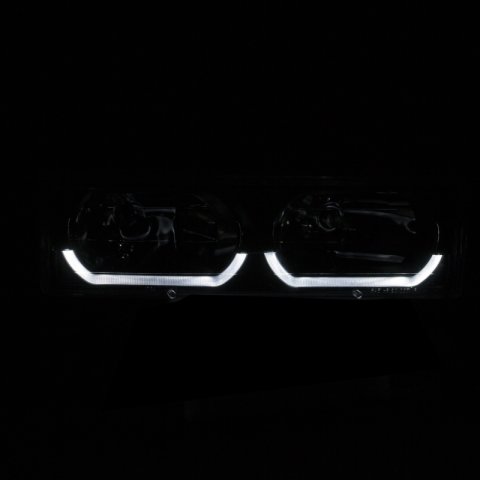 ANZO 1988-1998 Chevrolet C1500 Crystal Headlights Black w/ Low - Brow thumbnail 9