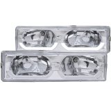 ANZO 1988-1998 Chevrolet C1500 Crystal Headlights Chrome w/ Low - Brow thumbnail 3