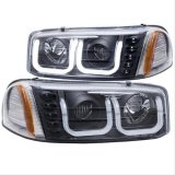 ANZO 1999-2006 GMC Sierra 1500 Projector Headlights w/ U-Bar Black thumbnail 1