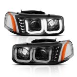 ANZO 1999-2006 GMC Sierra 1500 Projector Headlights w/ U-Bar Black thumbnail 7